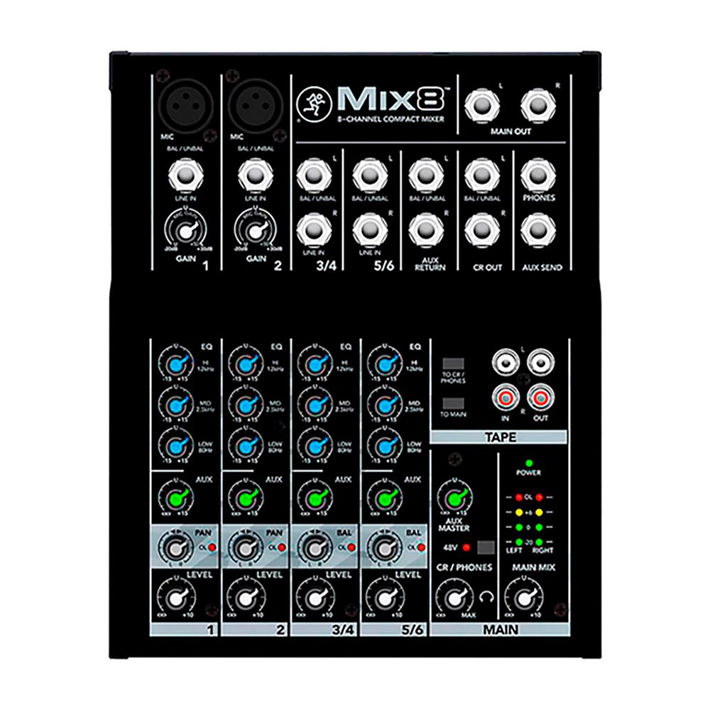 Mixer análogo Mix8, 8 canales