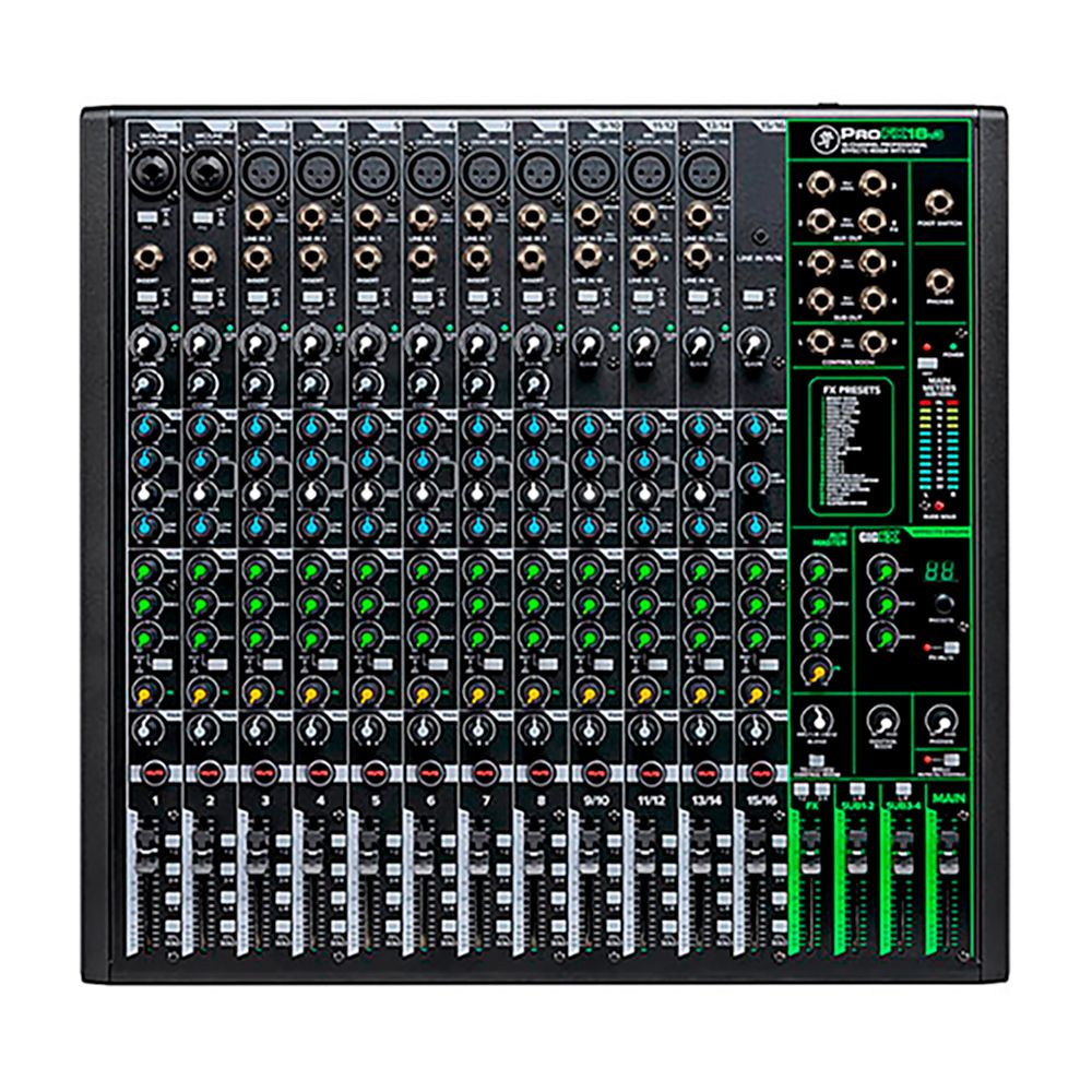 Mixer análogo ProFX16v3, 16 canales, interfaz USB, FX