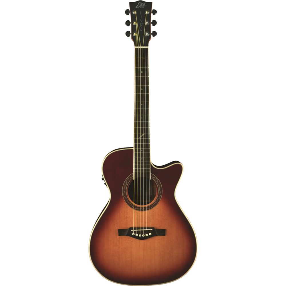 Guitarra electroacústica ONE018CW, cuerda metal, color vintage burst