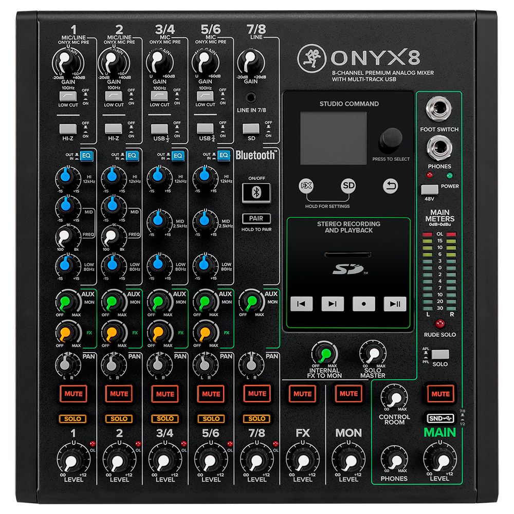 Mixer análogo premium multipista usb Onyx 8 Mackie