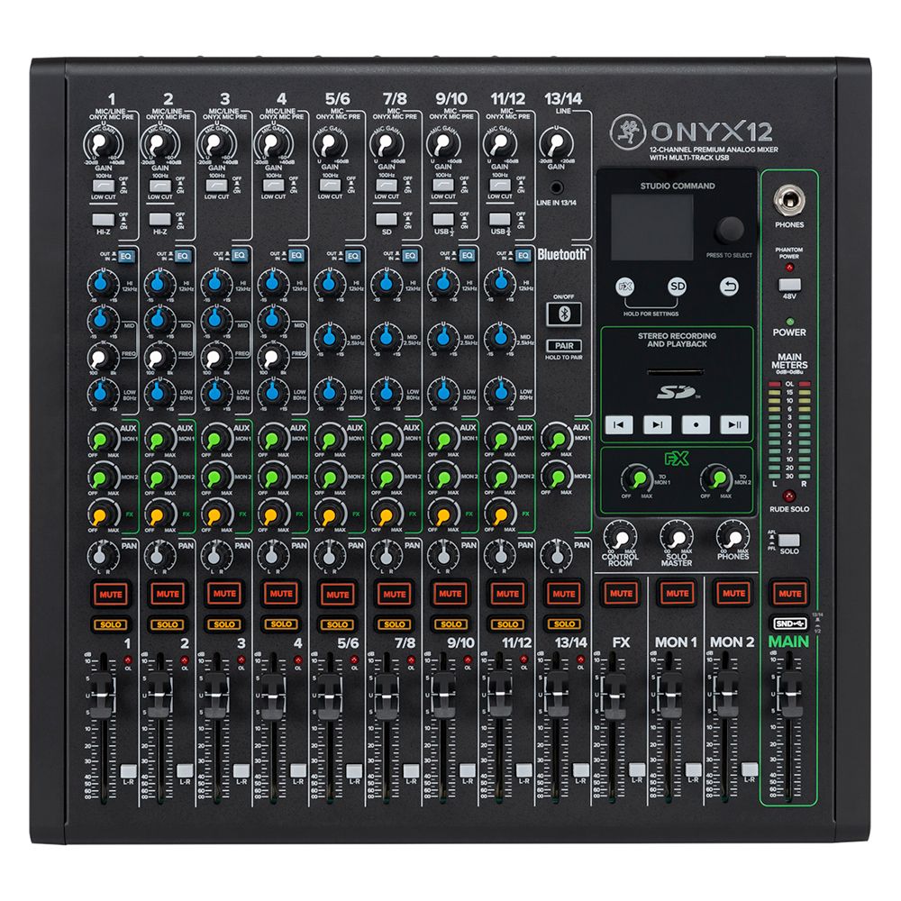 Mixer análogo premium multipista usb Onyx 12 Mackie