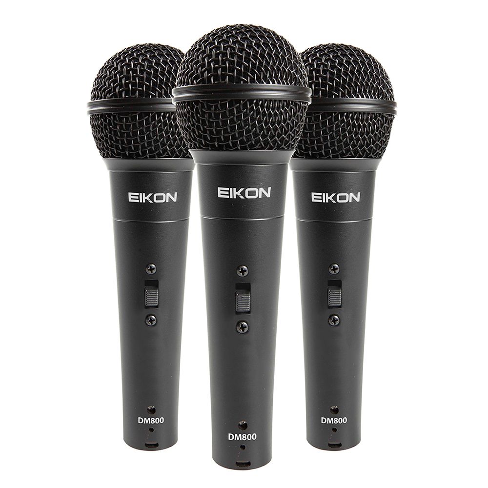 Set 3 micrófonos dinámicos DM800, c/switch