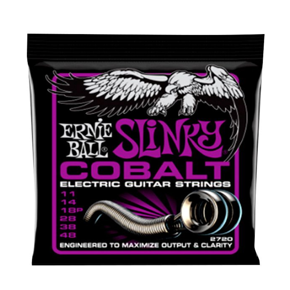 Cuerdas para guitarra eléctrica Power Slinky Cobalt Ernie Ball, 11-48