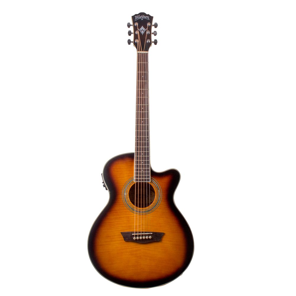 Guitarra electroacústica EA15ATB Washburn, color brown