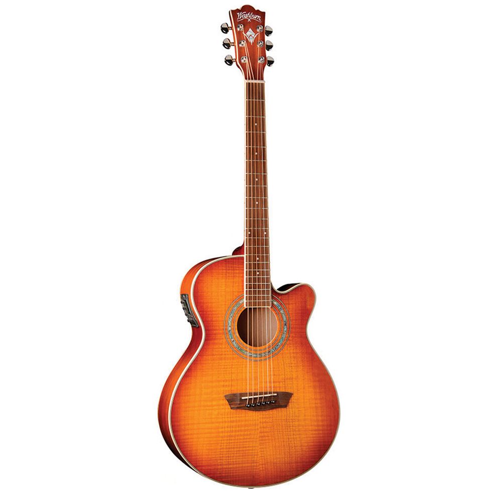 Guitarra electroacústica EA15ITB Washburn, color orange