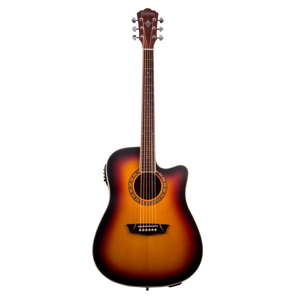 Guitarra electroacústica WD7SCE Washburn, color sunburst
