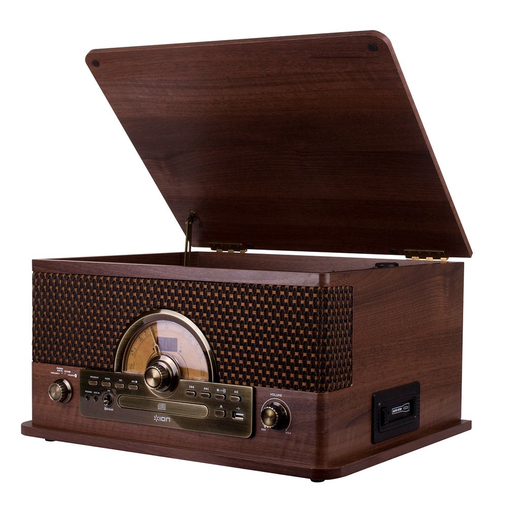 Tornamesa SUPL ION 7 en 1, cassettes, CD, radio FM, USB