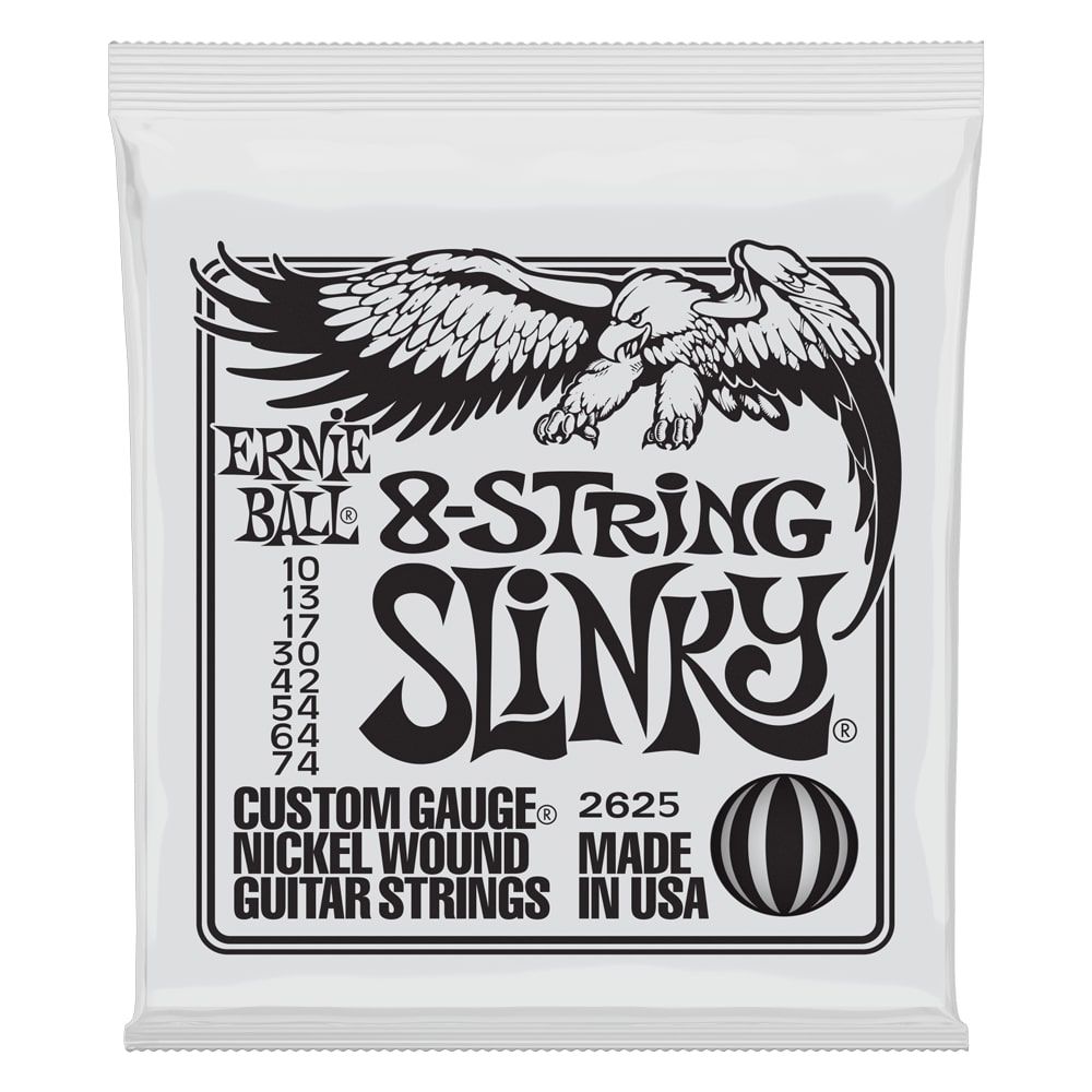 Cuerdas para guitarra eléctrica 8 cuerdas Slinky Ernie Ball, 10-74