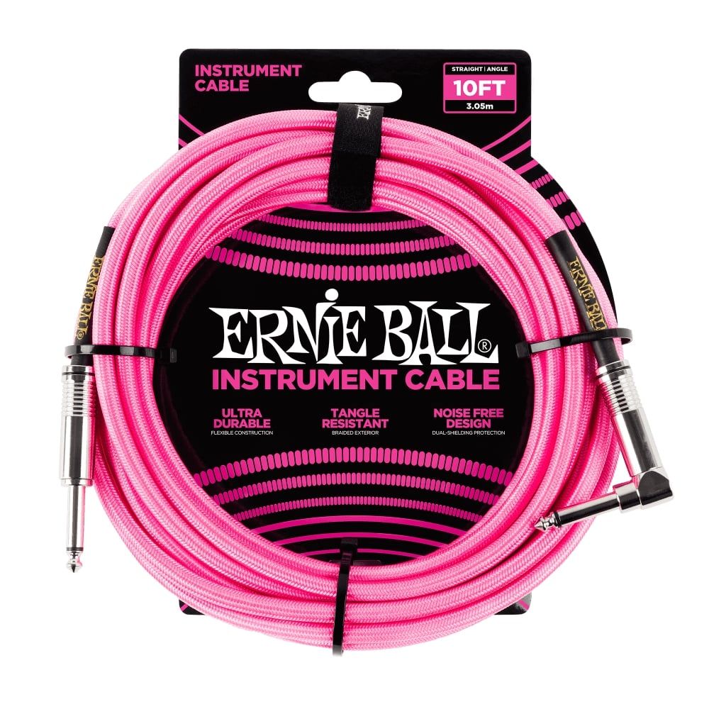 Cable plug de instrumento Neon Pink Ernie Ball, 3 mts.