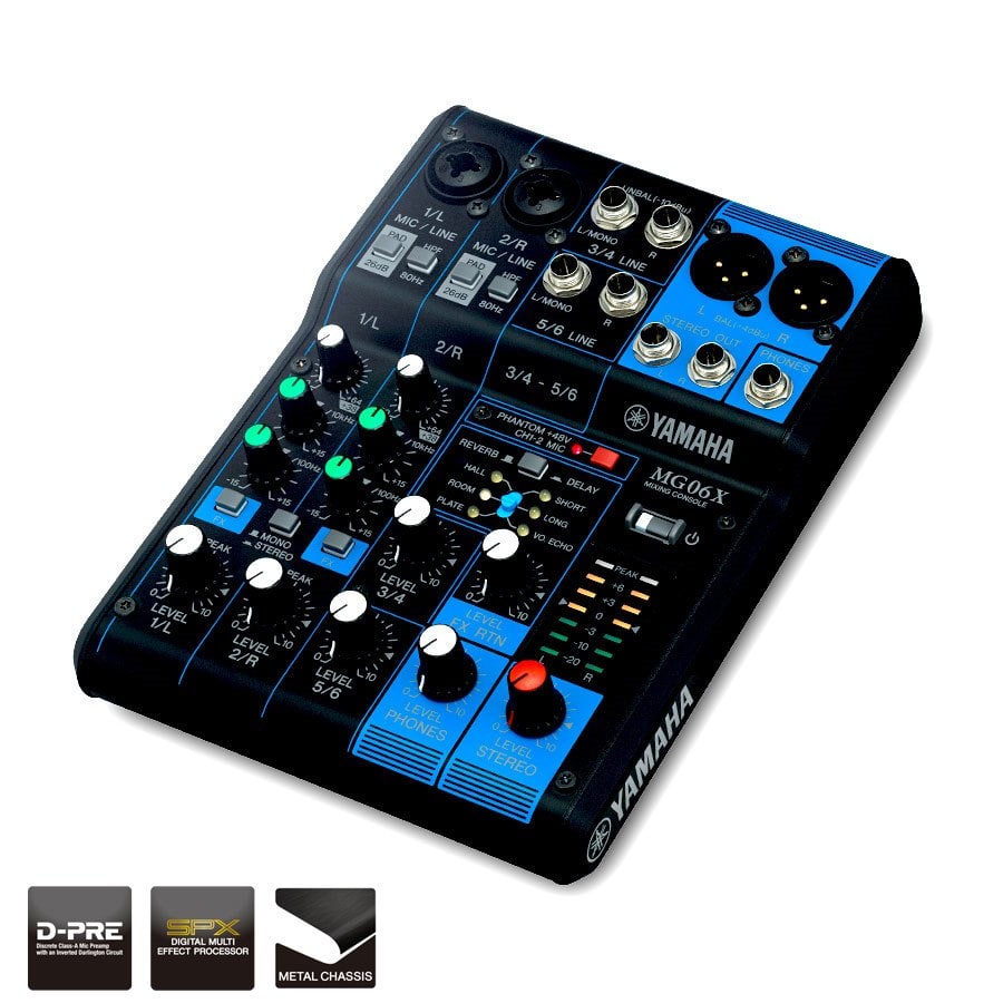 Yamaha MG06X Mixer Análogo De 6 Canales Con Efectos