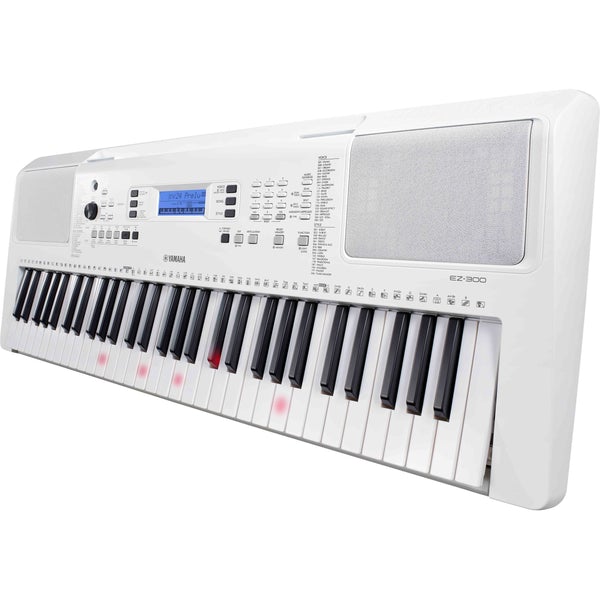 Yamaha EZ300 Teclado Portátil con 61 Teclas Iluminadas (Blanco)