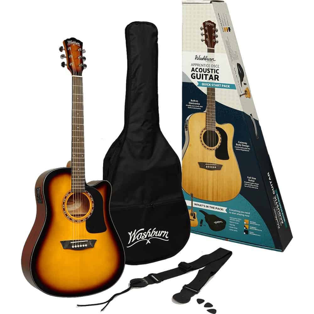 Set Guitarra Electroacústica Washburn AD5CETSB