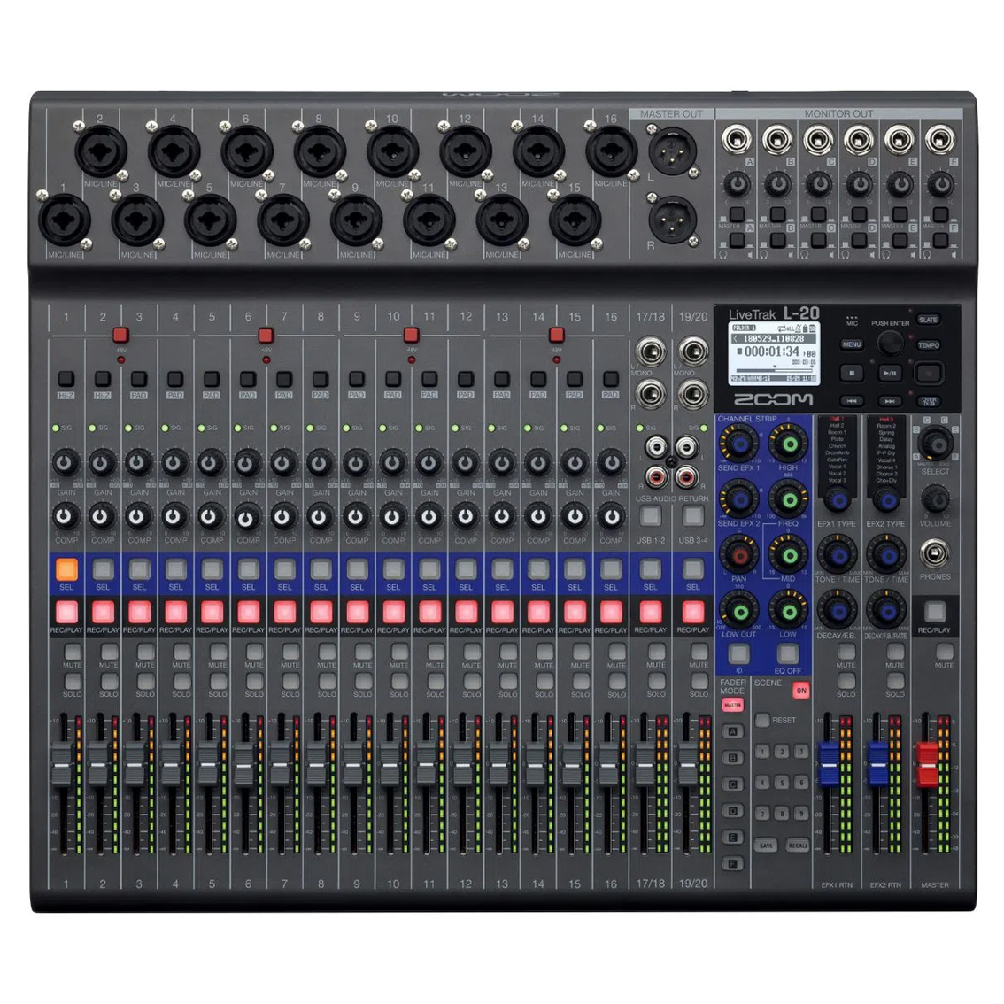 Mixer digital Zoom L-20 de 20 canales