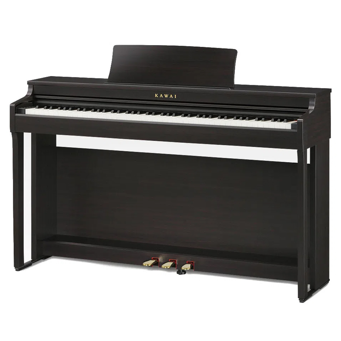 Piano digital Kawai CN29 de color negro y sillín.